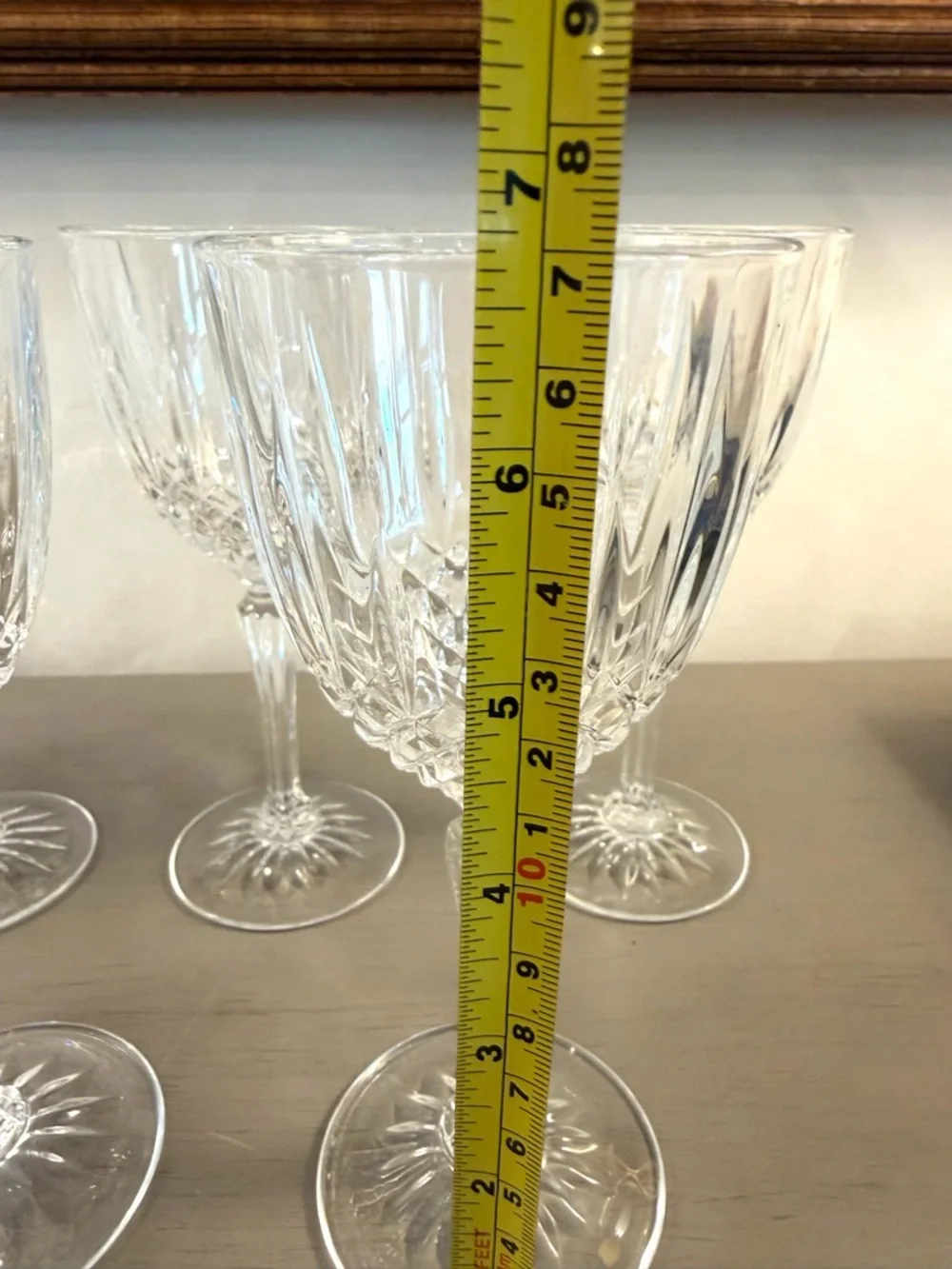 Vintage Set Of 7 Cristal D'Arques Durand Longchamp Crystal Wine Glasses 6oz